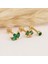 14 Ayar Altın Yeşil Markis Taşlı Minimal Tragus Piercing 3