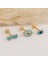 14 Ayar Altın Firuze Rengi ve Lacivert Taşlı Göz Minimal Tragus Piercing 3