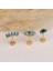 14 Ayar Altın Firuze Rengi ve Lacivert Taşlı Göz Minimal Tragus Piercing 4
