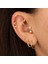 14 Ayar Altın 3 Taşlı Yıldız Sallantılı Minimal Tragus Piercing 2