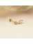 14 Ayar Altın Taşlı Kıvrım Minimal Tragus Piercing 3