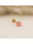 14 Ayar Altın Pembe Mineli Kalp Tragus Piercing 4