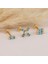 14 Ayar Altın Aqua Baget Taşlı Minimal Tragus Piercing 3