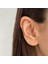 14 Ayar Altın Taşlı 3 Çiçek Motifli Minimal Tragus Piercing 2