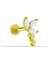 14 Ayar Altın Markis Taşlı Lotus Minimal Tragus Piercing 1