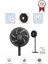 Sf-01 Siyah Ayarlanabilir Ayaklı 14'' Inc 45W 3 Kademeli 7 Pervaneli Vantilatör Fan 1