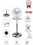 Sf-03 Gümüş Ayarlanabilir 18'' Inc Ayaklı 55W 3 Kademe 3 Pervaneli Vantilatör Fan 1