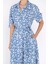 Kadın Düğmeli Çiçek Desenli Kısa Kol Elbise P-00017610 4