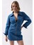 Fermuarlı Detaylı Denim Elbise 2