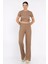 Kadın Kendinden Desenli Yan Büzgülü Bluz Pantolon Ikili Takım P-00017568 2