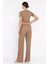 Kadın Kendinden Desenli Yan Büzgülü Bluz Pantolon Ikili Takım P-00017568 3