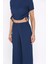 Kadın Kendinden Desenli Yan Büzgülü Bluz Pantolon Ikili Takım P-00017568 4