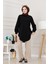 Göğüsü Taş Detaylı Oversize Tunik-Siyah 1