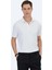 Beyaz Jakarlı Polo Yaka T-Shirt 3