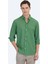 Fıstık Yeşili Düz Dokuma Casual %100 Pamuk Gömlek 1