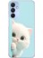 Samsung Galaxy A15 Uyumlu Şeffaf Kılıf 2 Peluş Kedi Tasarımlı 1