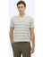 Gri Çizgili Polo Yaka Pamuk Karışımlı T-Shirt 1