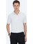 Beyaz Jakarlı Polo Yaka T-Shirt 1