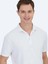 Beyaz Jakarlı Polo Yaka T-Shirt 3