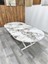 Ortadan Açılır Akıllı Yemek Masası Oval Mdf Tabla Alt Mekanizma Metal Beyaz Renk 3