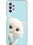 Samsung Galaxy A32 Uyumlu Şeffaf Kılıf 2 Peluş Kedi Tasarımlı 1