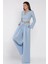 Kruvaze Yaka Bel Bağcıklı Bluz Pantolon Ikili Takım P-00017492 2