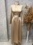 25Y3408 Elbise Saten Ispanyol Kol - Vishne - 25Y3408 - Bej - 2 1