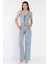 Taş Detaylı Jean Kot Yelek Pantolon Ikili Takım P-00017425 2