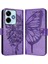 Xiaomi Poco M6 4g Kabartma Kelebek Premium Deri Manyetik Için Kılıf (Yurt Dışından) 4