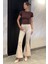 Ispanyol Paça Likralı Kadın Gabardin Pantolon P-00012118 1