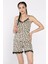 Kadın Püskül Detaylı Leopar Desenli Ip Askılı Şortlu Pijama Takımı P-00017367 1
