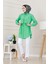 Beli Bağcıklı Allerli Taşlı Tunik-Su Yeşili 3