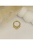 14 Ayar Altın Taşlı Çiçek Motifli Minimal Halka Piercing 3