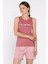 Kadın Kalın Askılı Çizgi Desenli Şortlu Pijama Takımı P-00017373 1
