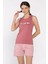 Kadın Kalın Askılı Çizgi Desenli Şortlu Pijama Takımı P-00017373 2