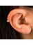 14 Ayar Altın Taşlı Çiçek Minimal Halka Piercing 4