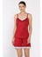 Kadın Ip Askılı Puantiyeli Şortlu Pijama Takımı P-00017384 1