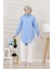 Göğüsü Taş Detaylı Oversize Tunik-Bebe Mavi 3