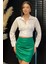 Kadın Pile Detaylı Arka Bağlamalı Crop Top Gömlek P-00017238 2