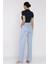 Kadın Taşlı Bol Paça Jean Kot Pantolon P-00017354 3
