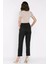 Kadın Bel Lastikli Zincir Aksesuarlı Duble Paça Pantolon P-00017314 4