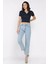 Kadın Yüksek Bel Taş Işlemeli Jean Kot Pantolon P-00017322 2