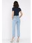 Kadın Yüksek Bel Taş Işlemeli Jean Kot Pantolon P-00017322 3