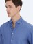 Havacı Mavi Düz Dokuma Casual Pamuk Karışımlı Gömlek 5