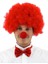 Kırmızı Renk Kıvırcık Afro Bonus Peruk Takma Saç ve Kırmızı Burun Seti 1