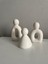 Modern 3 Kişilik Beton Aile Figürü, Şık Ev Dekoru Objesi, Beyaz, M&d Design 3