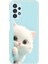 Samsung Galaxy A13 Uyumlu Şeffaf Kılıf 2 Peluş Kedi Tasarımlı 1