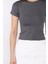 Kadın Bisiklet Yaka Likralı Modal Kumaş Crop Top Bluz P-00016175 3