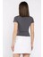 Kadın Bisiklet Yaka Likralı Modal Kumaş Crop Top Bluz P-00016175 4