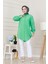 Göğüsü Taş Detaylı Oversize Tunik-Su Yeşili 1